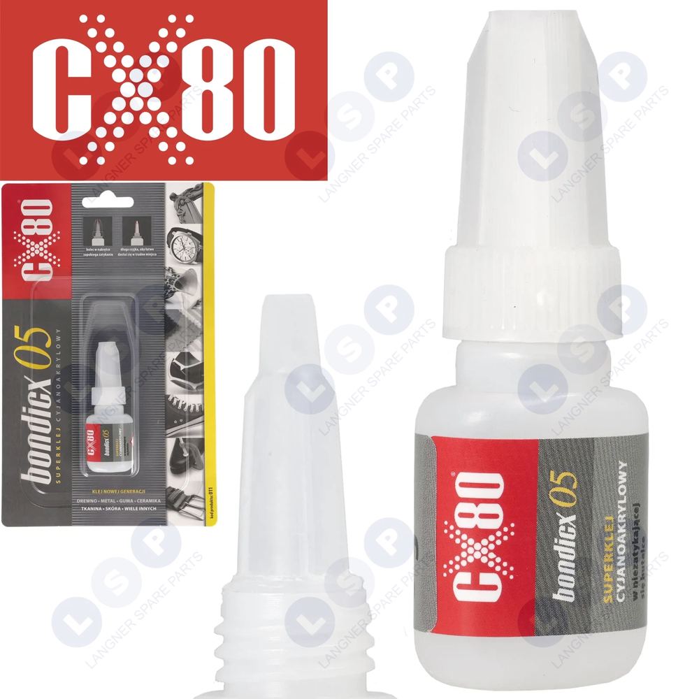 Kyanoakrylátové lepidlo CX80 BONDICX 5 na gumu plast kov drevo porcelán keramiku